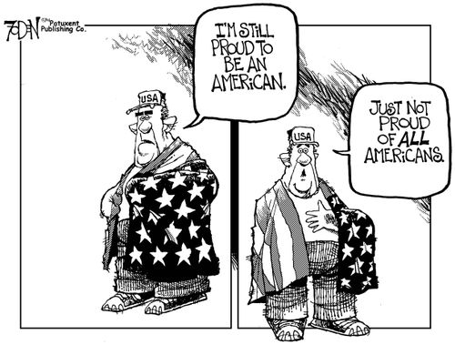 "I'm still proud to be an American. Just not proud of all Americans."