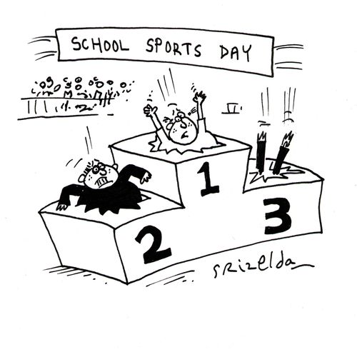 School Sports Day Podium - collapsing under weight of fat kids