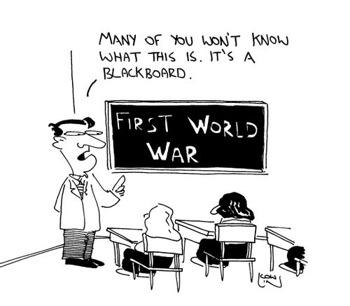 'Many of you won't know what this is. It's a blackboard.'