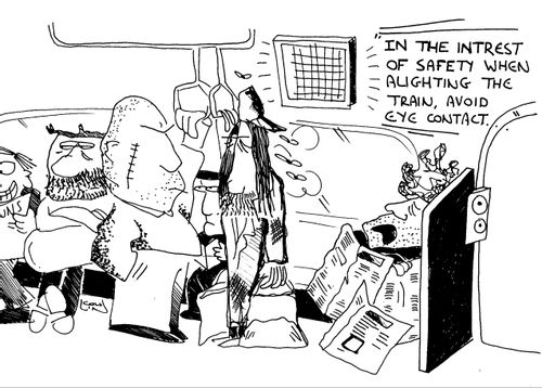 "In the interest of safety when alighting the train, avoid eye contact..."