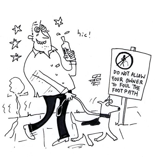 Do not allow your owner to foul the footpath.