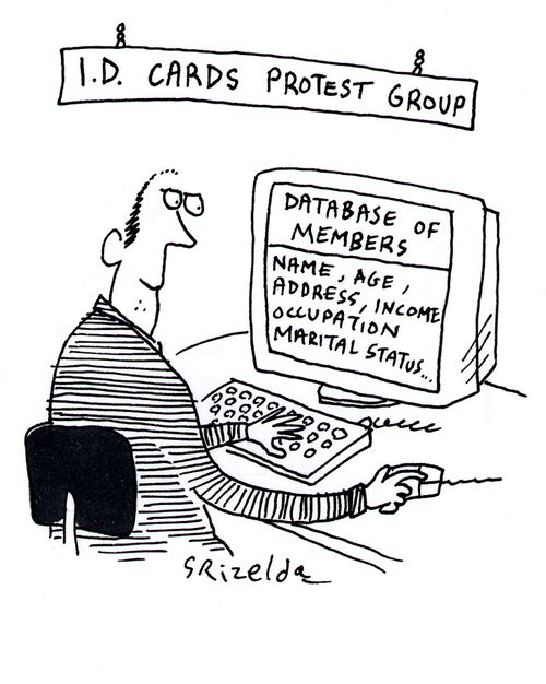I.D. Cards Protest Group - Database of members: Name, Age, Address, Income, Occupation, Marital status...