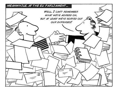 "Well, I can't remember what we've agreed on. But at least we've sorted out our expenses!"