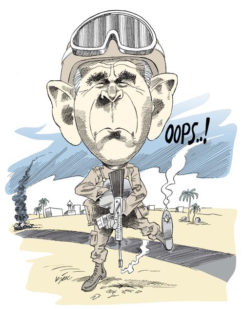 Bush in Iraq.