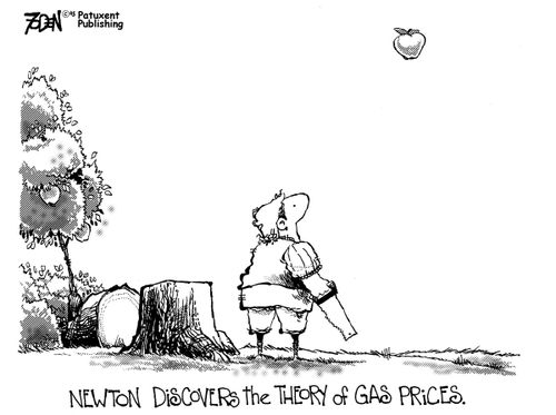 Newton discovers the theory of gas prices.