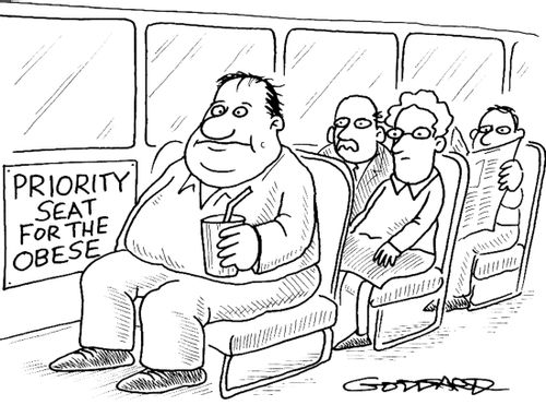 sign on bus: Priority seat for the obese.