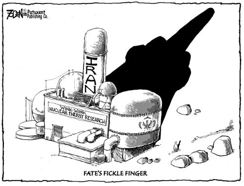 Iran's middle finger, fate's fickle finger.