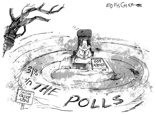 Bush in the poll quicksand.