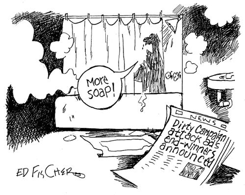 More Soap! (Dirty Campaign attack ads end - winners announced).