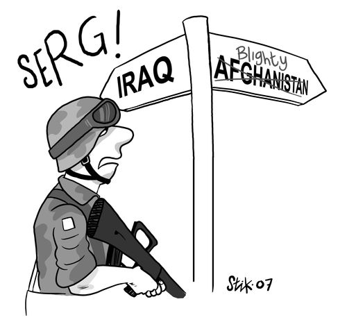 'Serg!' (Sign has been changed from Afghanistan to Blighty)