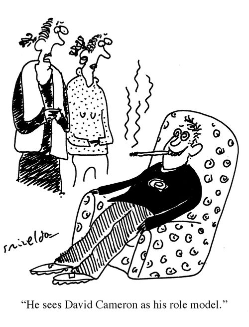 Teenager smoking joint - 'He sees David Cameron as his role model.'