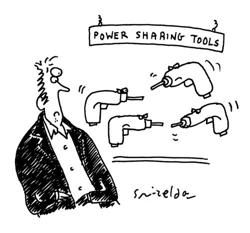 Power sharing tools - Electric drills having a stand off.