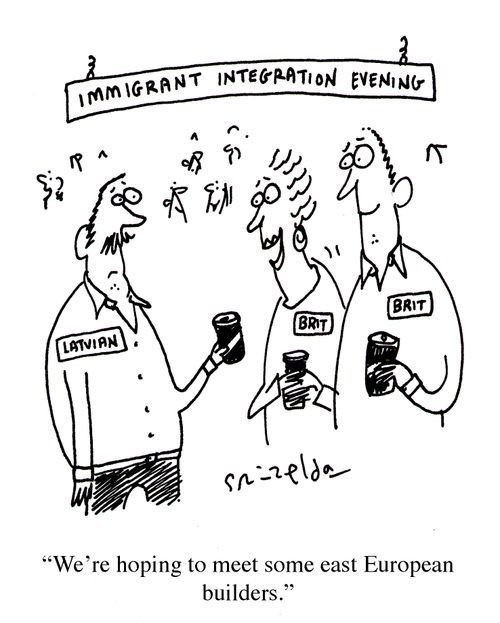 Immigration Integration Evening - 'We're hoping to meet some east European builders.'