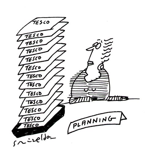 Planning Office - In-tray full of Tesco applications.