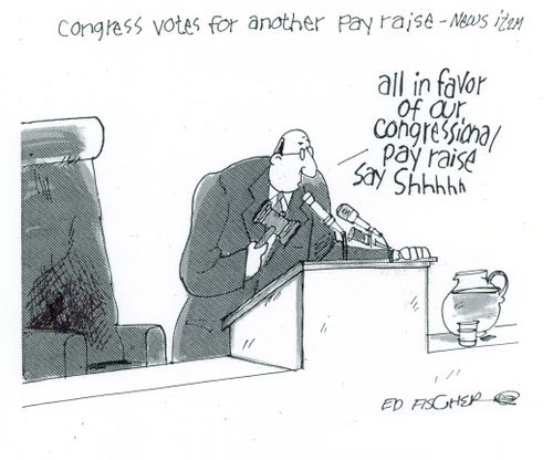 "All in favor of our congressional pay raise say shhhh!"