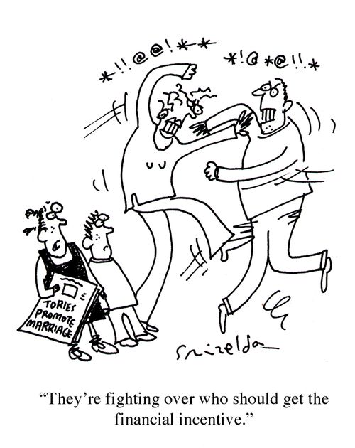 Tories Promote Marriage - 'They're fighting over who should get the financial incentive.'