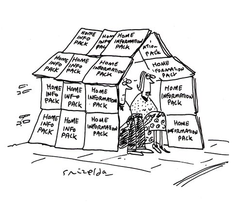 House made out of home information packs.
