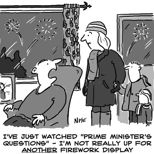 "I've just watched 'Prime Minister's Questions' - I'm not really up for another firework display."