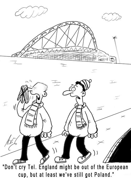 'Don't cry, Tel.  England might be out of the European cup, but at least we've still got Poland.'