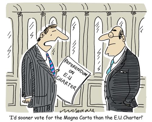 'I'd sooner vote for the Magna Carta than the E.U. charter !'