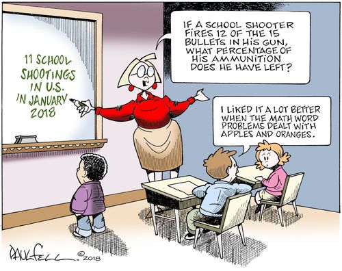 11 School Shootings in US in January 2018.