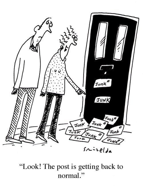 'Look! The post is getting back to normal.'