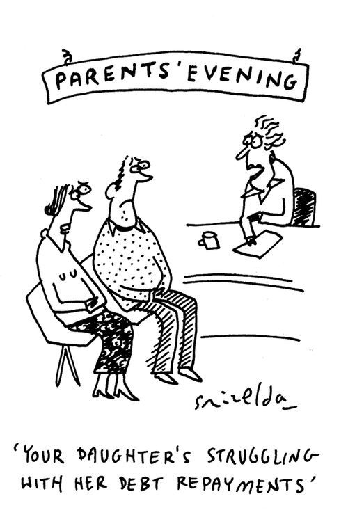 Parents' Evening _ 'Your daughter's struggling with her debt repayments.'
