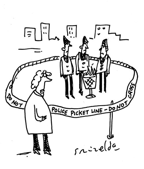 Police Picket Line - Do Not Cross.