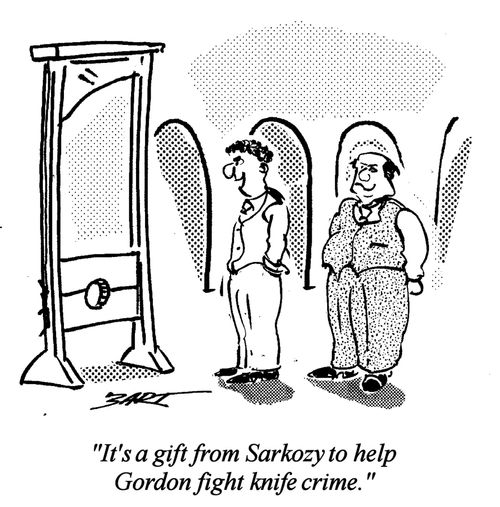"It's a gift from Sarkozy to help Gordon fight knife crime."