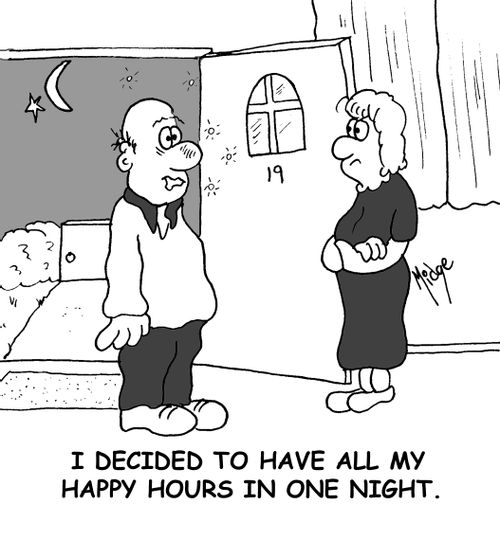 'I decided to have all my happy hours in one night'