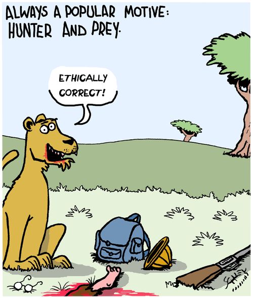 Always a popular motive: Hunter and Prey.