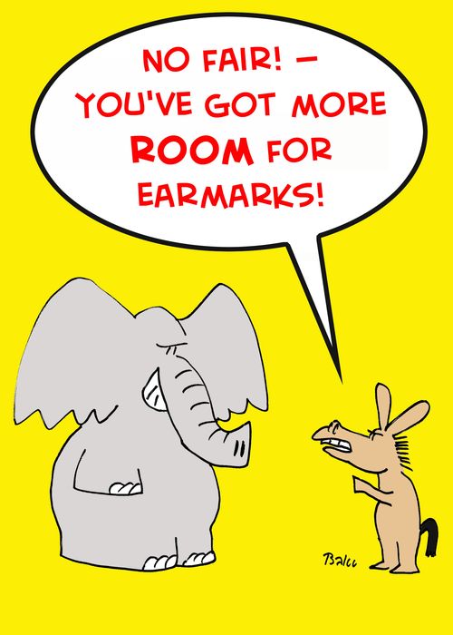'No fair! -- You've got more ROOM for earmarks!'