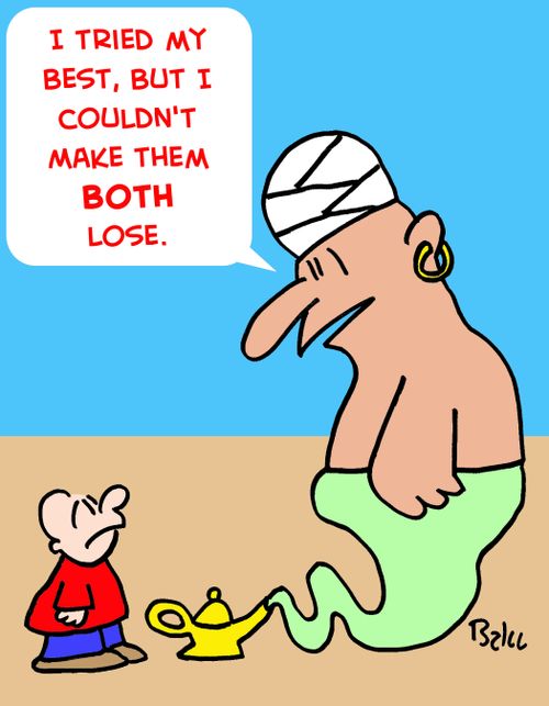 'I tried my best, but I couldn't make them BOTH lose!'