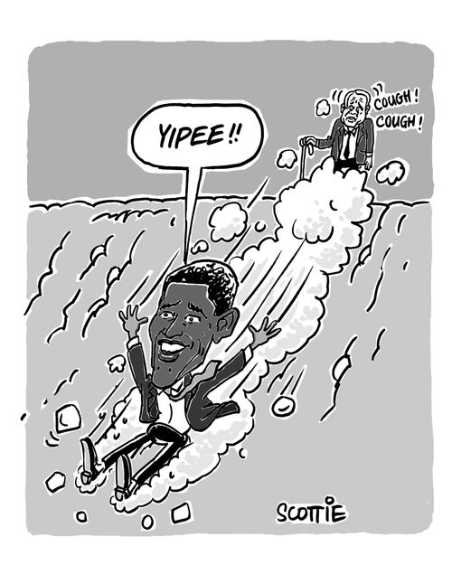 Obama slides to victory!
