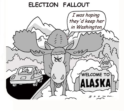Alaskan moose wishes Sarah Palin was in Washington.