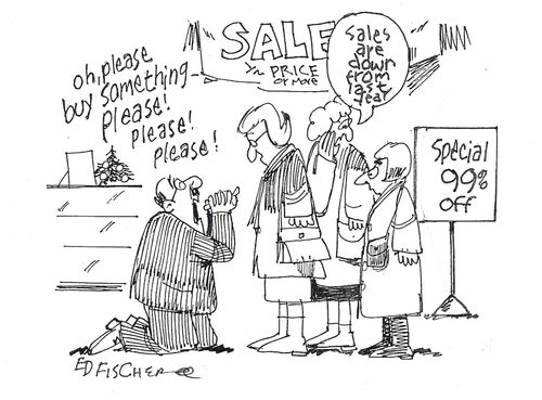 "Please buy something! Please!"