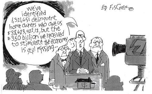 "The $350 we received to stimulate the economy is still missing..."