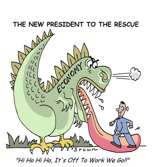 The new president to the rescue.