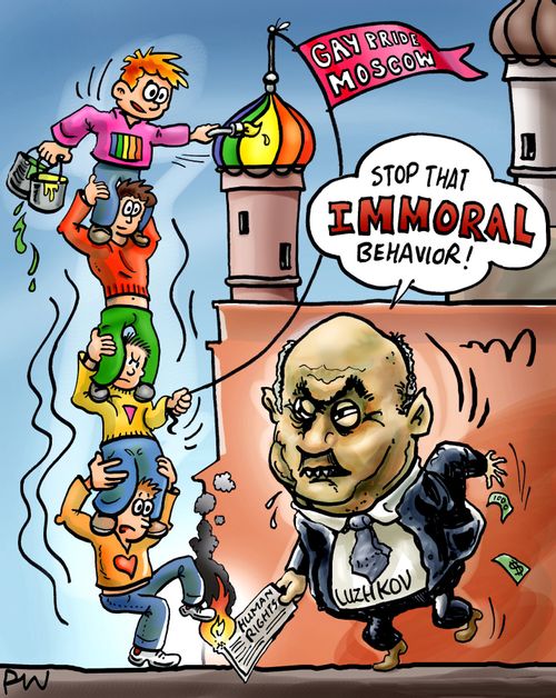 Mayor Luzhkof and human rights.