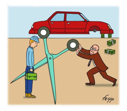 Cutting jobs in the auto industry.