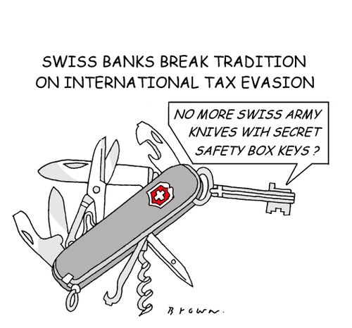Switzerland breaks with tradition on tax evasion.