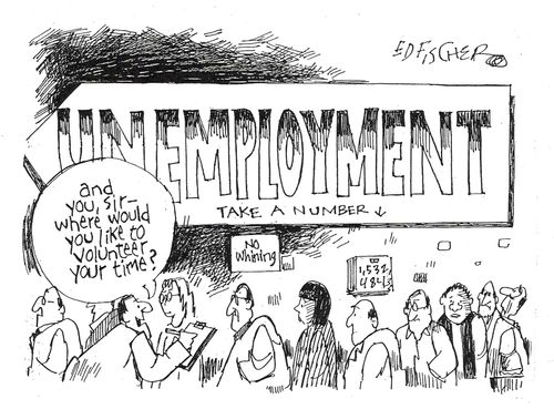 Volunteers and Unemployment.