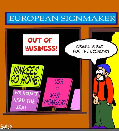 European signmaker: 'Obama is bad for the economy!'