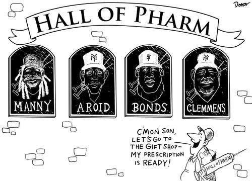 Baseball players using steroids.