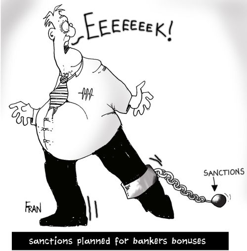 Sanctions planned for bankers bonuses.