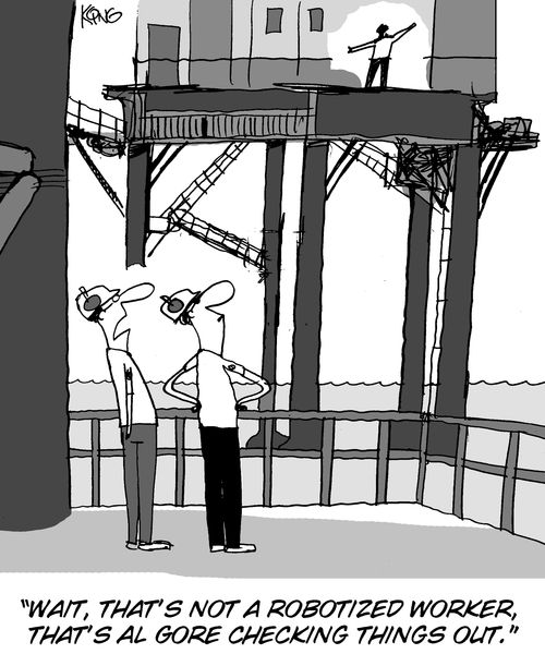 'Wait, that's not a robotized worker, that's Al Gore checking things out.'