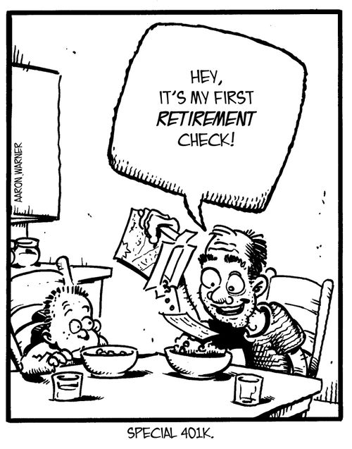 'Hey, it's my first retirement check!' 