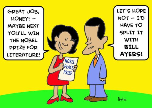 'Great job, honey -- maybe next you'll win the Nobel Prize for Literature!'