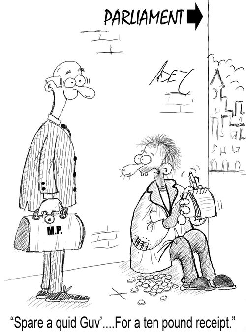 "Spare a quid, Guv, for a ten pound receipt."