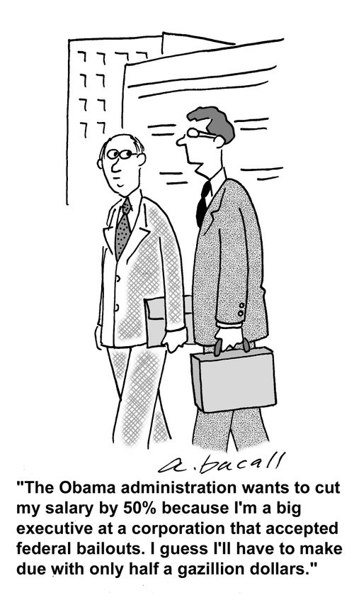 Executive pay cuts.